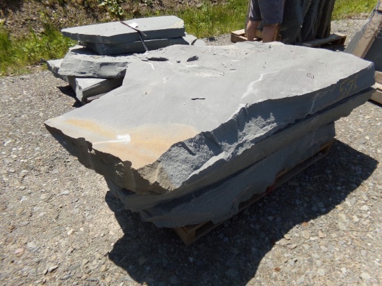 (3) Blue/Full Color Large Quarry Steppers - 6'' x 3' - 5', Sold by the Pall