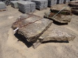 (2) Lg Fossiled Field Stone Stepper Stones, 6'' - 8'' x Lg Sizes - Sold by