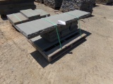Fancy Rock Faced Bench 18'' x 72'' x 3'' Seat/Top w/Rock Faced Blocks/Bases