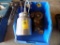 Blue Bin of Wire Wheels and an Older Style S.W.L. Paint Gun