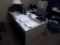 L Shaped 6' x 7' Desk with 2 Built In 2 Drawer Cabinets and Office Chair (U