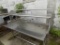 L Shaped Soil Table with Overhead Shelf with Sink in 1 End, 80'' Wide x 64'