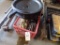 Oil Drain Pan and a Red Crate Full of Braided Nylon Ropes