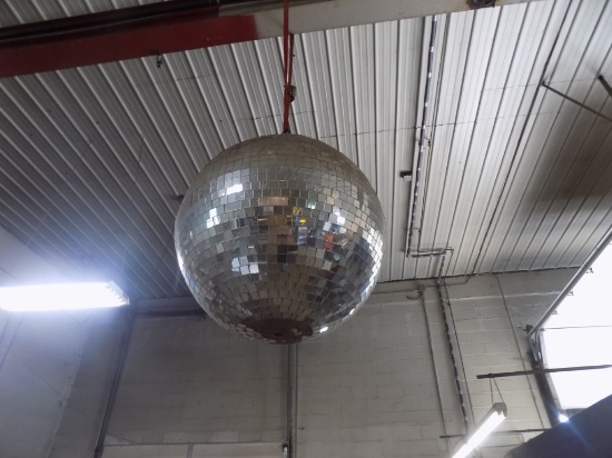 Approx. 24'' Disco Ball With Motor, Ball Hanging Over Entrance Way, Motor o