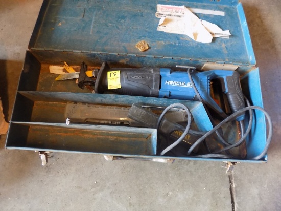 Hercules Corded Recip. Saw in Steel Case with Extra Blades