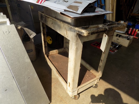 Plastic 2 Tier Cart, 30'' x 16'', Gray