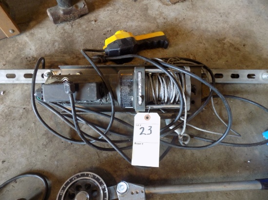 Badlands 1500 Lb. Electric Winch Mounted on a Bar
