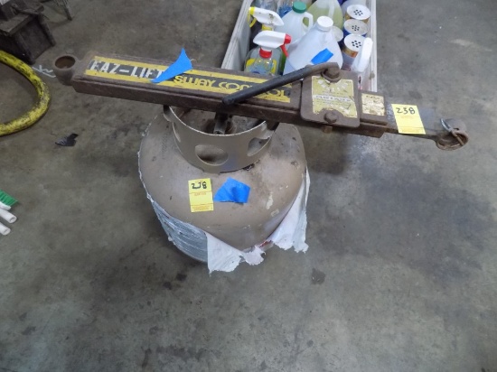 EAZ-Lift Sway Control Bar with 20 Lb Propane Tank, Maybe 1/2 Full