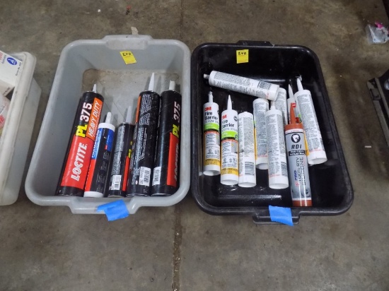 (2) Totes of Assorted Caulk
