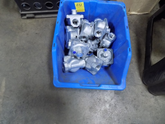 Tote with (13) LP Gas Regulators, ''Longtime'' Model XD08 03 33