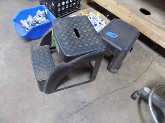 (2) Plastic Step Stools - (1) Single, (1) 2 Tier