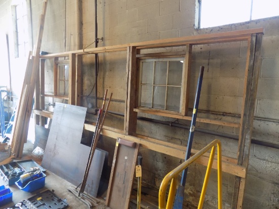 2 Pcs. of 14' x 86'' Tall Wall Framing, (1) Has a Couple of Windows Mounted