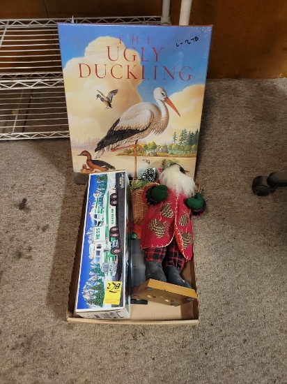 Box with Hess Truck and Saint Nick Decoration (Upstairs Office)