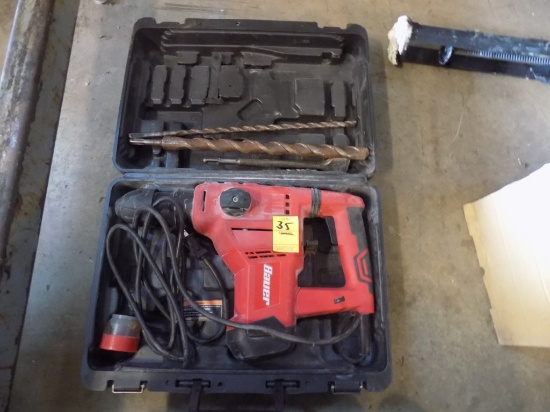 Bauer Corded Rotary Hammer with a Few Bits in Case