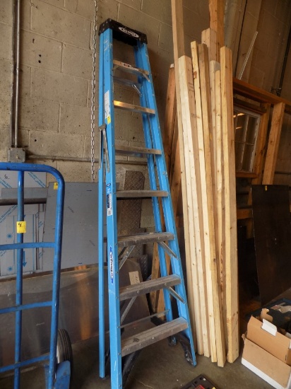 Werner 8' Fiberglass Step Ladder, Blue