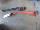 (2) Pipe Wrenches - Red 24'' Pittsburgh and Black 18'' Husky