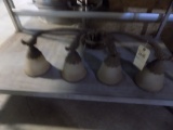 4 Fixture Wall Sconce, Antique Looking, Frosted Glass Globes