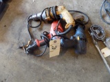 (3) Electric Drills - (1) DeWalt, (1) Black and Decker, (1) Blue No Name, A