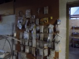 4' x 8' Wall of Pegboard Full of Assorted Hardware - Nuts, Bolts, Hooks and