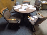 45'' Round Wooden Table with (4) Chairs (Upstairs Office)