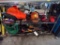 Group of Yard Tools and Chain Saw Accessories - Pruners, Log Roller, Machet