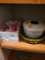 Large Salad Bowl, Salad Spinner and Red Sugar and Creamer Set (Kitchen)