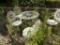 White Iron Patio Set - Table and (3) Chairs (Outside - Pool Area)