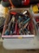 Box with Large Quantity of Pliers, Scissors, Wire Strippers, Wire Cutters