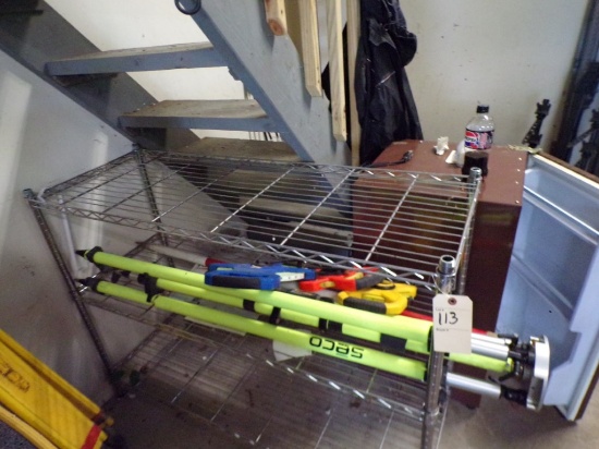 3 Tier Adjustable Wire Metal Self Unit, 48'' x 18'' x 36'' with Contents -