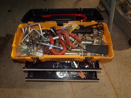 Craftsman Tool Box with Contents - Clevices, Hitch Pins, Hooks, U-Bolts