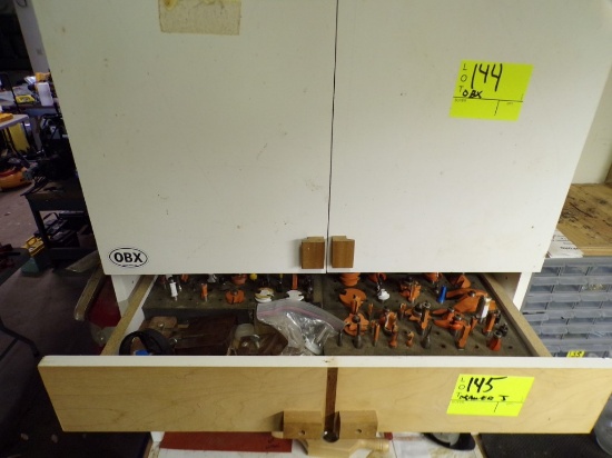 Contents of (2) Drawers Marked J,K,L - Router Bits, Sanding Discs, Cut-Off