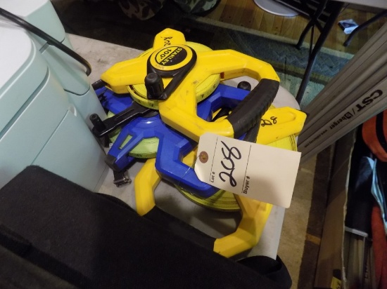 Stanley 200' Tape Measure and (2) 100' Tape Measures, (1) Stanley and (1) K