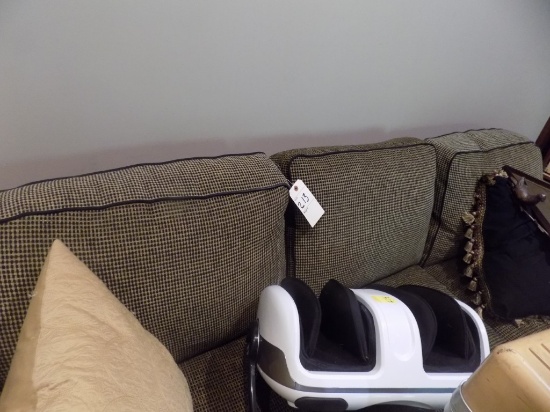 Brown Upholstered Chair and Couch, SIMILAR BUT DON'T EXACTLY MATCH, with Ot