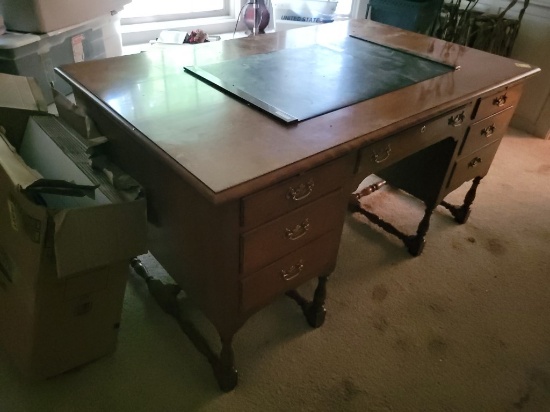 Nice Old Wooden 5-Drawer Desk  (Office off Dining Room)