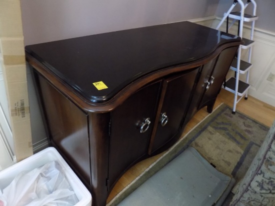 Mahogany Buffet Cabinet w/Black Granite Top - Very Nice Heavy Piece of Furn