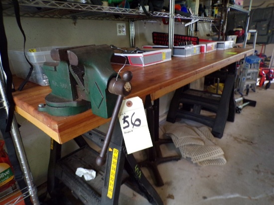 8' x 33'' Butcher Block Style Work Bench with Littlestown, Howe and Foby No