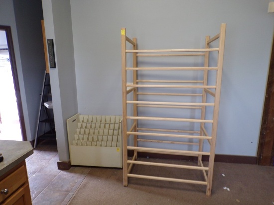 50 Compartment Map/Blueprint Holder and 40'' x 28'' x 72'' Wooden Storage R