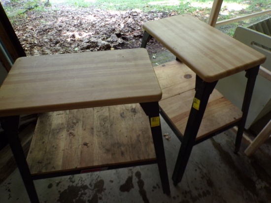 (2) Deluxe Work Tables, 24'' x 14'' Top, 27'' x 17'' Bottom Shelf (Garage)