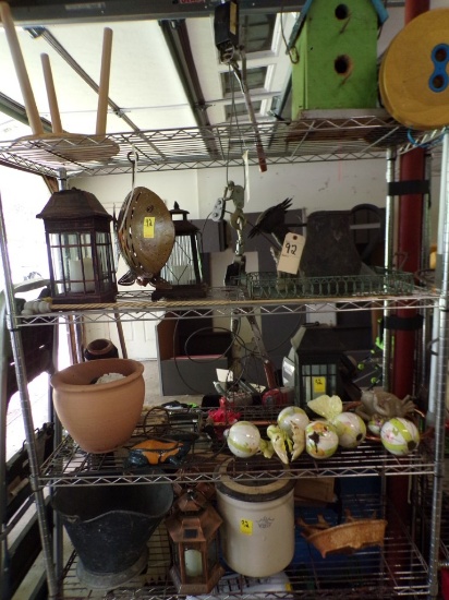 Contents of Wire Shelf (Marked G) - Hanging Solar Lanterns, Assorted Lawn/G