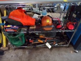Group of Yard Tools and Chain Saw Accessories - Pruners, Log Roller, Machet