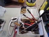 Container of Misc. Tools - Inspection Camera, Bolt Cutters, Files, Gear Pul