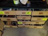 Contents of Bottom 12 Drawers - Sanding Blocks, Sanding Discs, Paint Brushe