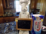 24'' Chef Rabbit Statue with Chalk Board (Kitchen)