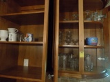 Contents of (2) Cupoboards Left of Kitchen Window - Assort. Glasses and Cup