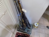 Approx (8) Loose Fishing Rods and (9) Asst Reels in Tote - Mostly Light Act