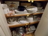 Contents of Bottom 3 Shelves in Closet - Lg Qty of Ceramic Dishes, a Few Po