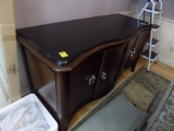 Mahogany Buffet Cabinet w/Black Granite Top - Very Nice Heavy Piece of Furn