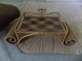 Wicker Covered Serving Tray (Upstairs)