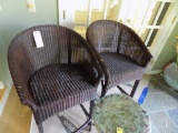 (2) Mahogany Wicker Barstools (2 x Bid Price)  (Sun Room)
