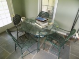 Glass 44'' Patio Table w/(4) Chairs (Sun Room)